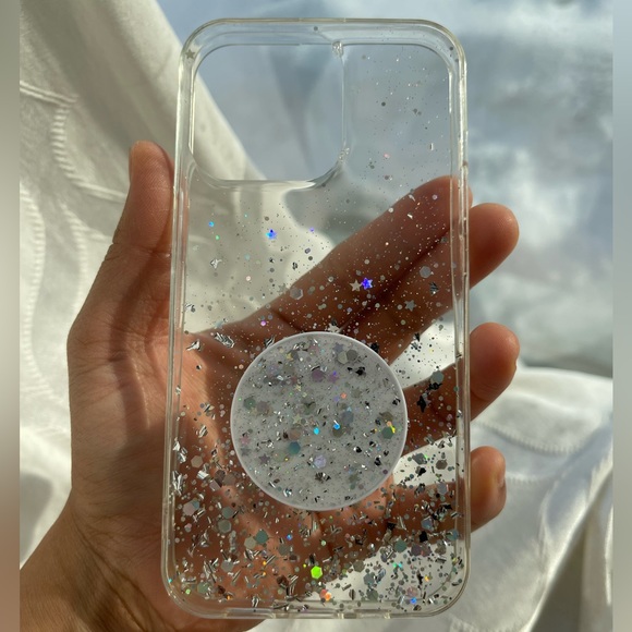 NWOT iPhone 13 / 13 Pro 3D Cute Bling Glitter soft Case w/ Stand Holder Socket - Picture 5 of 10